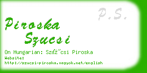 piroska szucsi business card